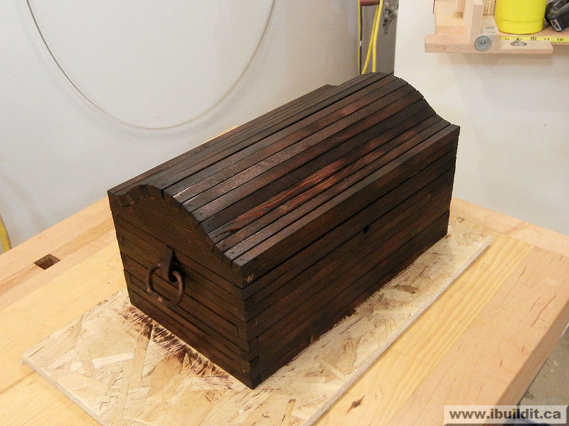 Stained treasure box gets urethane top coat